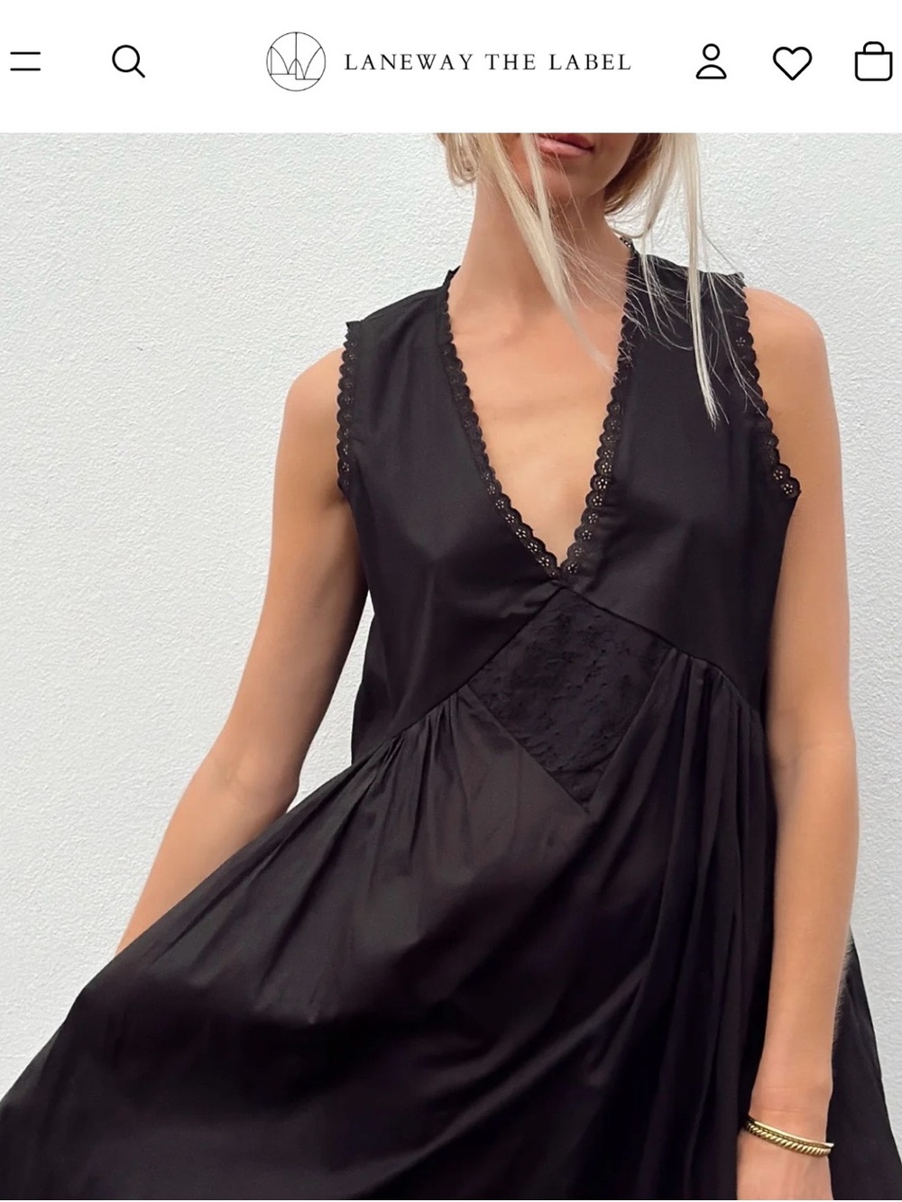 LANEWAY THE LABEL vintage gown in noir - medium/large